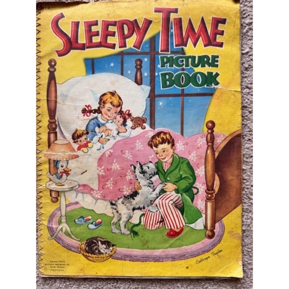Vintage 1946 Whitman Sleepy Time Picture Book Linenette Children's bedtime